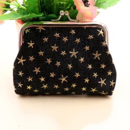 Elegant Vintage-Style Coin Purse, Kiss Lock Clip Women's Star Print Organizer Small Purse Card Organizer Bag