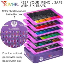 KALOUR Colored Pencil 180 Colors Set Lápices Painting Art Supplies High Quality Color Core Excellent Mixing Layering Performance