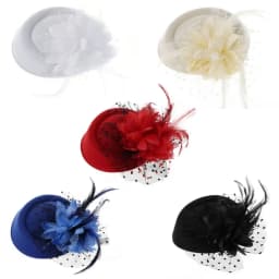 Fascinator Hats Headband Womens Feather Flower Brides Hair Accessories Wedding
