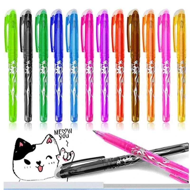 Color Erasable Gel Pens 0.7mm Multi-color Refill Kawaii Colored Pen for Drawing Writing Gel Ink Rollerball Pen Stationery
