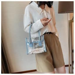Transparent Bags Women Summer Designed Patchwork PVC Portable Simple Student Travel Jelly Bag PU Handle All-match Beach Totes