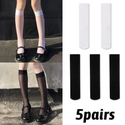 Women Silk Thin Knee Socks Transparent Elastic Ladies Spring Summer Stockings Girls Breathable Lolita JK Cute Nylon Long Socks