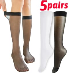 Women Silk Thin Knee Socks Transparent Elastic Ladies Spring Summer Stockings Girls Breathable Lolita JK Cute Nylon Long Socks
