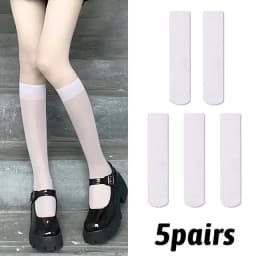 Women Silk Thin Knee Socks Transparent Elastic Ladies Spring Summer Stockings Girls Breathable Lolita JK Cute Nylon Long Socks