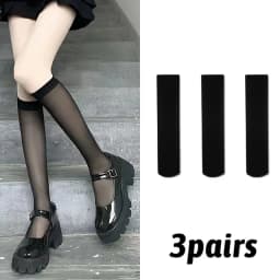 Women Silk Thin Knee Socks Transparent Elastic Ladies Spring Summer Stockings Girls Breathable Lolita JK Cute Nylon Long Socks