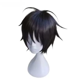 Anime Monkey D. Luffy Short Black Cosplay Wig Heat Resistant Synthetic Hair Wigs