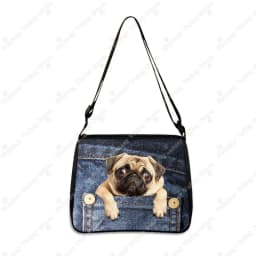 Funny Pocket Dog Shoulder Bags Pocket Pet Beagle Bulldog Dachshund Bichon Women Handbag Portable Storage Bag Messenger Bag Gift