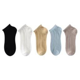 5 Pairs Women Cotton Short Socks Summer Thin Mesh Low Cut Soft Breathable Solid Color No Show High Quality Female Ankle Socks
