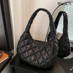 Fashion Women Large Capacity Quilted Tote Bags Down Cotton Padded Shoulder Bags Girls Underarm Bags Puffy Handbags