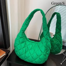 Fashion Women Large Capacity Quilted Tote Bags Down Cotton Padded Shoulder Bags Girls Underarm Bags Puffy Handbags
