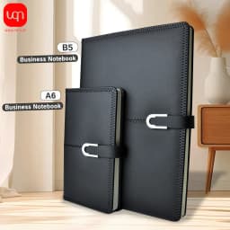 WQN-A6/B5 Leather Business Notebook, 3 Colors, 108 Pages, Diary Agenda, Organized Student Stationery