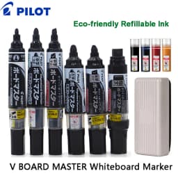 Pilot High Capacity Marking Pen Professional for White Board, Ultra-clean Erasing Water-based Replaceable Ink Idea Organizer Set