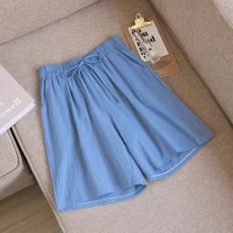 Women Summer Cool Solid Color Casual Pants Cotton Material Fashion Comfort Daily Loose High Waisted Pants
