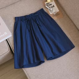 Women Summer Cool Solid Color Casual Pants Cotton Material Fashion Comfort Daily Loose High Waisted Pants