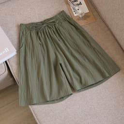Women Summer Cool Solid Color Casual Pants Cotton Material Fashion Comfort Daily Loose High Waisted Pants