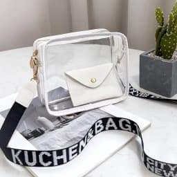 Transparent Crossbody Bag for Women Candy Color Letter Fashion Shoulder Bag PVC Transparent Jelly Bag Small Square Bag