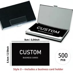 200/500/1000pcs Customizable Cards, Personalized Business Cards with Acrylic Storage Box, Matte Film Thank You Invitations