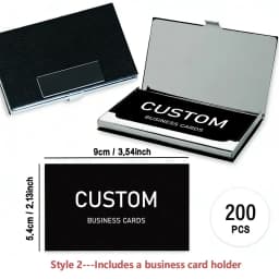 200/500/1000pcs Customizable Cards, Personalized Business Cards with Acrylic Storage Box, Matte Film Thank You Invitations