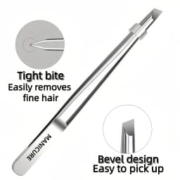 Stainless Steel Tweezers Tool Suitable for Eyebrow Eyelash Application Beard & Mustache Trimming False Eyebrow Applicator Gifts
