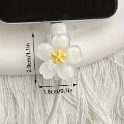 2pcs Cherry Blossom Cable Protector Cord Saver Sleeve Data Line Protection Kit For iPhone/Type-C Charging Interface