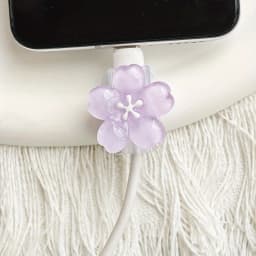 2pcs Cherry Blossom Cable Protector Cord Saver Sleeve Data Line Protection Kit For iPhone/Type-C Charging Interface