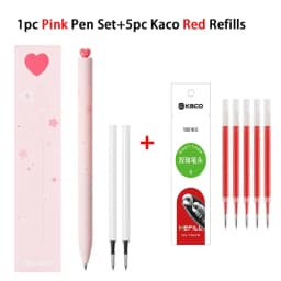 Kaco kawaii Rotary Gel Ink Pen FIRST Heart Cute Caneta 0.5MM Fine Point Smooth Writing Pens with 2 Refill Office School Supplies