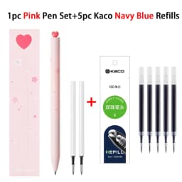 Kaco kawaii Rotary Gel Ink Pen FIRST Heart Cute Caneta 0.5MM Fine Point Smooth Writing Pens with 2 Refill Office School Supplies