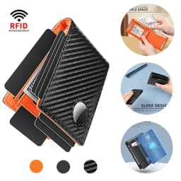 Mens Wallet Card Holder for Smart Wallet for Men Compatible with Apple Air Tag RFID Blocking Slim Carbon Fiber AirTag Wallet