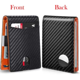 Mens Wallet Card Holder for Smart Wallet for Men Compatible with Apple Air Tag RFID Blocking Slim Carbon Fiber AirTag Wallet