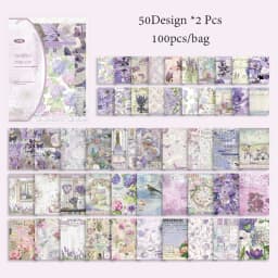 4Style 100pcs/pack Retro Material Paper Past Story Series Flower Butterfly Handbook DIY Base Literary Background Scrapbook