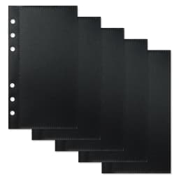 A6 5Pcs Colorful Binder Pockets Binder Zipper Folders for 6Ring Notebook Divider Page Waterproof PVC Leaf Document Filing Bag