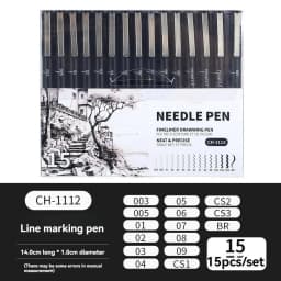 15/3 Size Fineliner Pens Black Micro Pigment Liner Pen Multiliner Drawing Pen for Artist Sketching Drawing Drafting Comic Design
