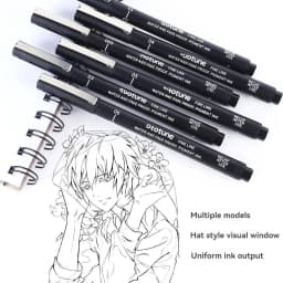 15/3 Size Fineliner Pens Black Micro Pigment Liner Pen Multiliner Drawing Pen for Artist Sketching Drawing Drafting Comic Design