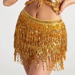 Stage Performance Belly Dance Layer Sequins Tassel Chain Belts Skirt Wrap Club Indian Latin Hula Dancer Beach Hip Waist Scarf