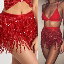 Stage Performance Belly Dance Layer Sequins Tassel Chain Belts Skirt Wrap Club Indian Latin Hula Dancer Beach Hip Waist Scarf