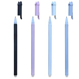 Kawaii Cat Erasable Gel Pen 0.5mm Magic Ink Blue Black Pen Set With Rubber Eraser Creative School Kid's Gifts Stationery