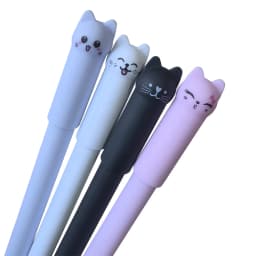 Kawaii Cat Erasable Gel Pen 0.5mm Magic Ink Blue Black Pen Set With Rubber Eraser Creative School Kid's Gifts Stationery
