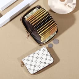 Zipper Around Credit Card Holder, Mini Printed Clutch Coin Purse, Portable Card Wallet With Multi Card Slots