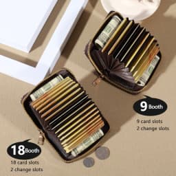Zipper Around Credit Card Holder, Mini Printed Clutch Coin Purse, Portable Card Wallet With Multi Card Slots