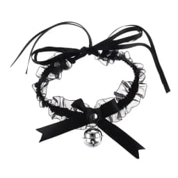 Lace Aesthetic Necklace Bow Knot Bell Choker Necklace Women's Cute Collar Gothic Simple Sexy Lovely Pendant Fashion Jewelry