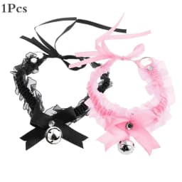 Lace Aesthetic Necklace Bow Knot Bell Choker Necklace Women's Cute Collar Gothic Simple Sexy Lovely Pendant Fashion Jewelry