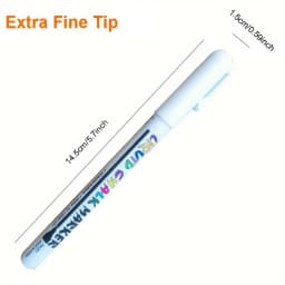 2 Pack Extra Fine Tip White Liquid Chalk Markers - Dry/wet Erase Marker Pen for Small Blackboard, Calendars,Chalkboards, Window