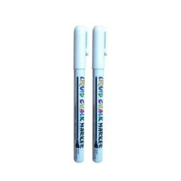 2 Pack Extra Fine Tip White Liquid Chalk Markers - Dry/wet Erase Marker Pen for Small Blackboard, Calendars,Chalkboards, Window