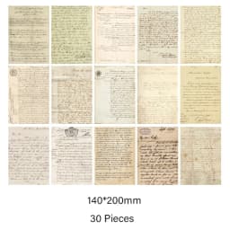 Journamm 30pcs/pack Vintage Newspaper Style Materials Paper Lightweight Paper DIY Scrapbooking Collage Junk Journal Decor Paper