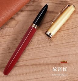 Jinhao 85 Fountain Pen Wood / Copper Material Gold Arrow Clip Luxury Elegant Pens Writing Pen Stationery Office School Supplies