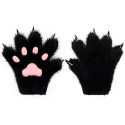 Furry Fur Cat Wolf Fox Dog Fluffy Animal Paws Claws Gloves Mittens Hands Costume Cosplay Halloween Christmas for Kids