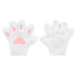 Furry Fur Cat Wolf Fox Dog Fluffy Animal Paws Claws Gloves Mittens Hands Costume Cosplay Halloween Christmas for Kids
