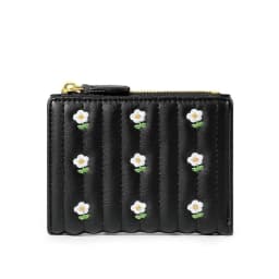 PU Leather Short Wallet New Mini Zipper Money Bag Solid Color Flower Card Holders Girl