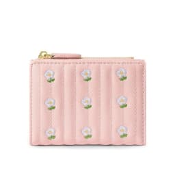 PU Leather Short Wallet New Mini Zipper Money Bag Solid Color Flower Card Holders Girl