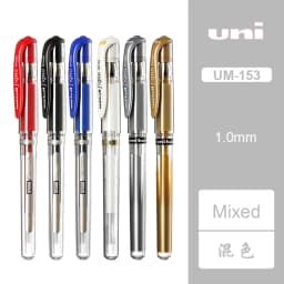 6pcs Japan UNI 1.0mm Gel Pens UM-153 Smooth Non-smudge High-gloss White Pen Wedding Meeting Signature Art Supplies Stationery